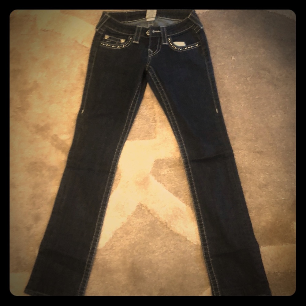 True religion rhinestoned jeans 23W 29L